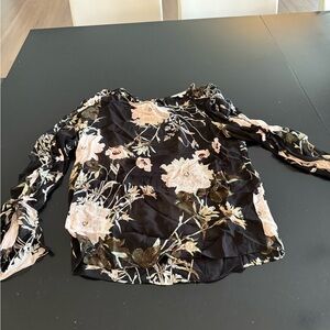 Lucky Brand Black Floral Blouse